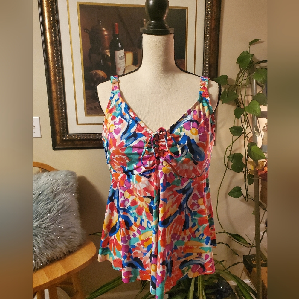 Sunsets Multi Color Tankini sz 18